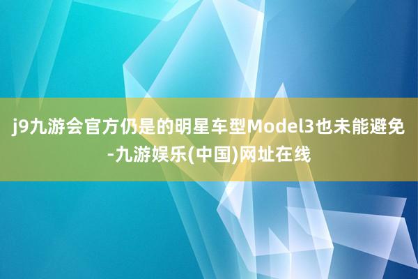 j9九游会官方仍是的明星车型Model3也未能避免-九游娱乐(中国)网址在线