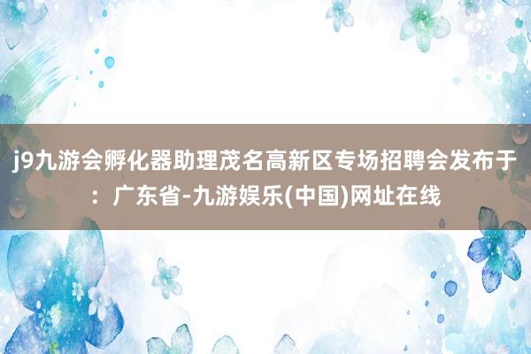 j9九游会孵化器助理茂名高新区专场招聘会发布于：广东省-九游娱乐(中国)网址在线