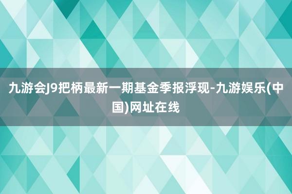 九游会J9把柄最新一期基金季报浮现-九游娱乐(中国)网址在线