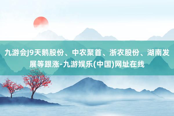 九游会J9天鹅股份、中农聚首、浙农股份、湖南发展等跟涨-九游娱乐(中国)网址在线