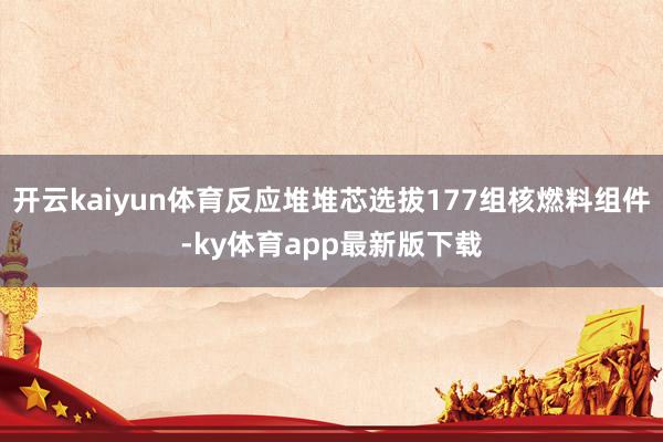 开云kaiyun体育反应堆堆芯选拔177组核燃料组件-ky体育app最新版下载