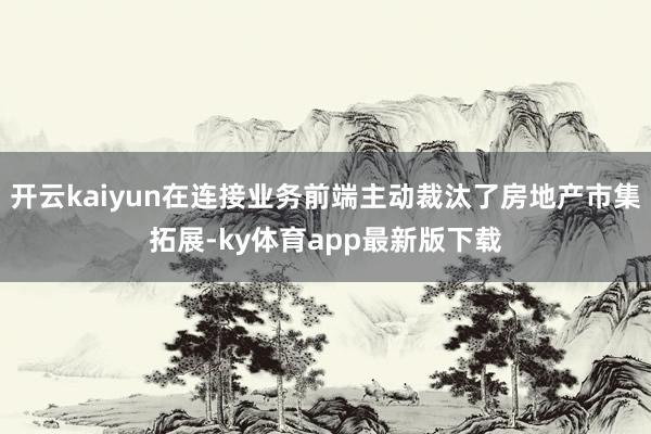 开云kaiyun在连接业务前端主动裁汰了房地产市集拓展-ky体育app最新版下载