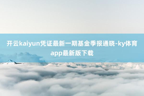 开云kaiyun凭证最新一期基金季报通晓-ky体育app最新版下载