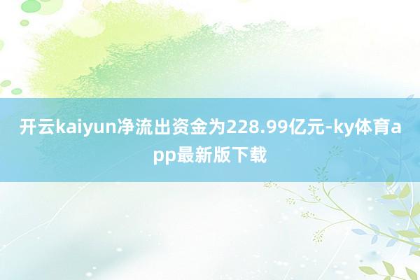 开云kaiyun净流出资金为228.99亿元-ky体育app最新版下载