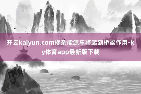 开云kaiyun.com搀杂能源车将起到桥梁作用-ky体育app最新版下载