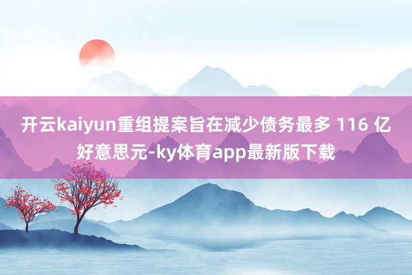 开云kaiyun重组提案旨在减少债务最多 116 亿好意思元-ky体育app最新版下载